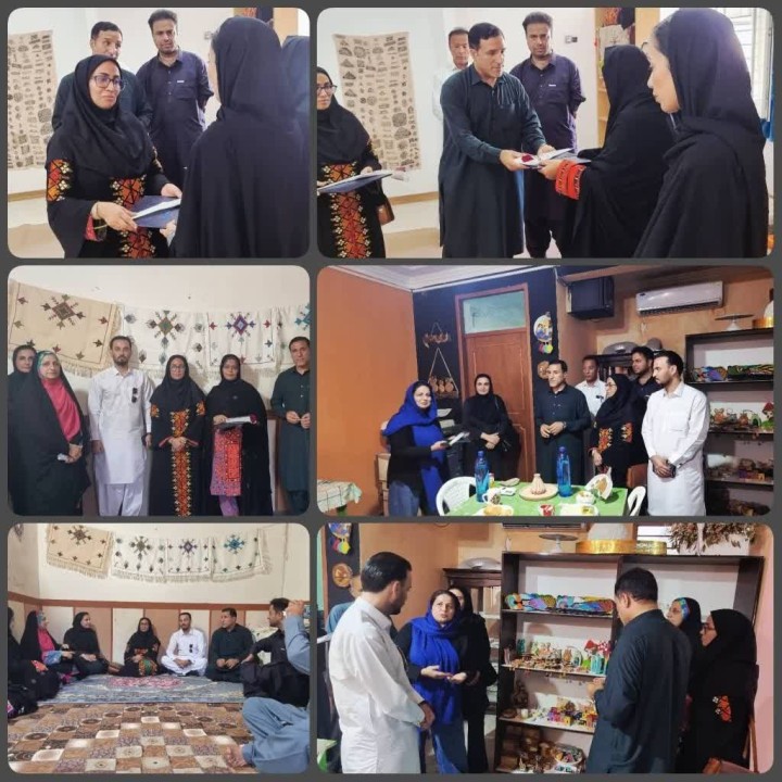 بازدید و تجلیل معاون فرهنگی، اجتماعی و گردشگری و هیات همراه از کارگاه‌های صنایع‌دستی
