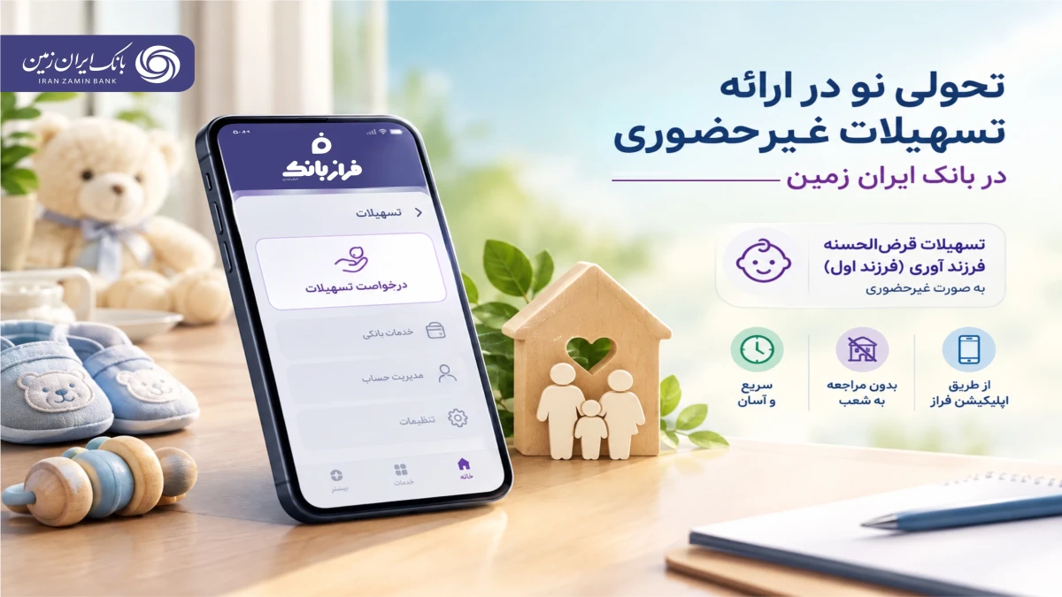 تحولی نو در ارائه تسهیلات غیرحضوری در بانک ایران زمین